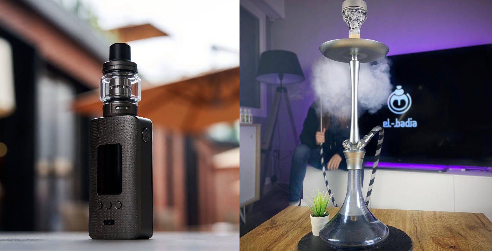 Vannpipe versus vapes og e-sigaretter